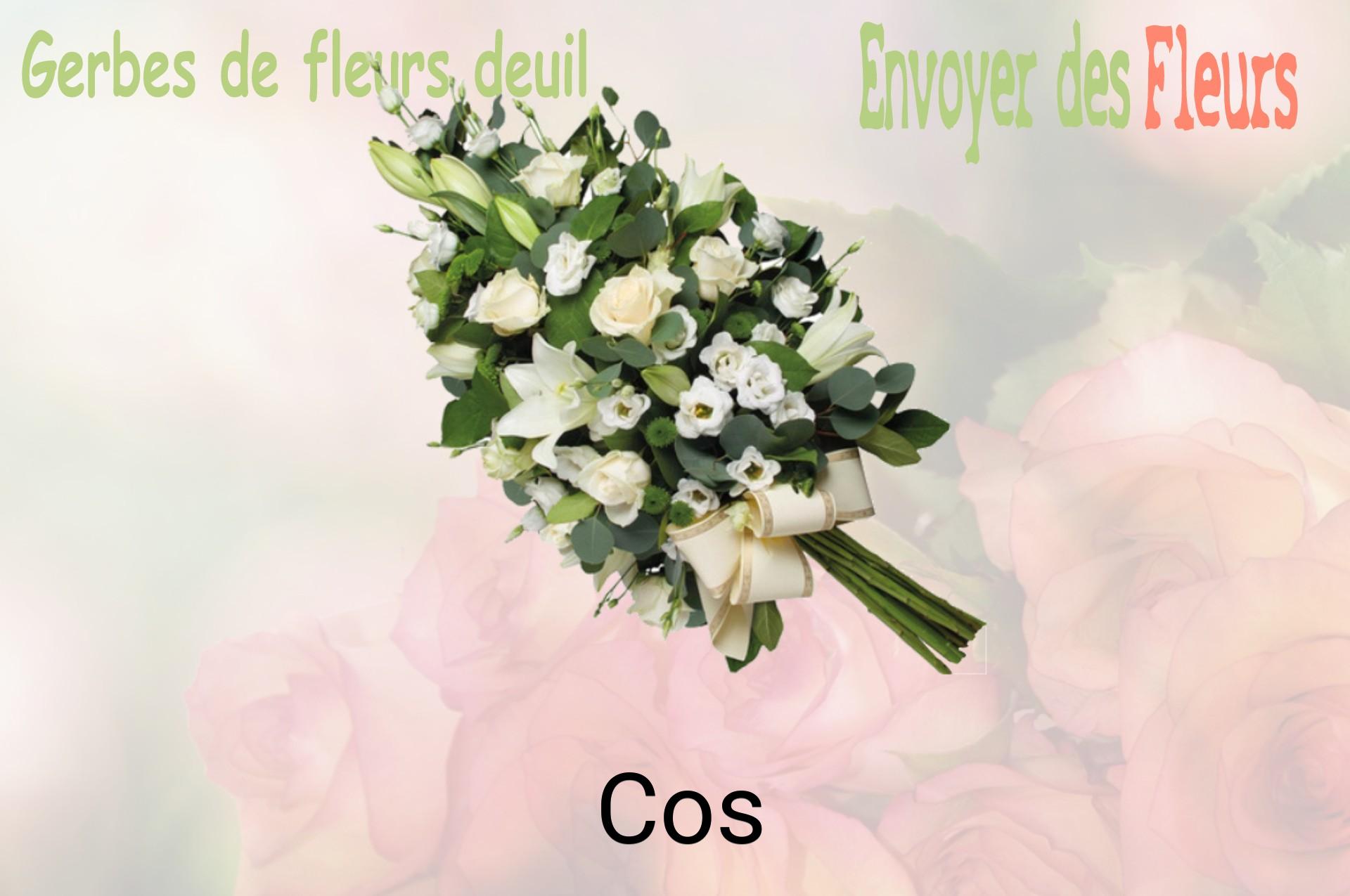 Gerbe de fleurs de deuil livrée à Cos